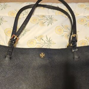 Tory Burch Black Tote with Gold Accents
